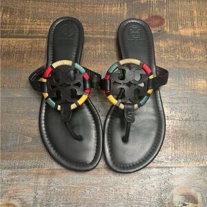Tory Burch multi color/black miller sandals